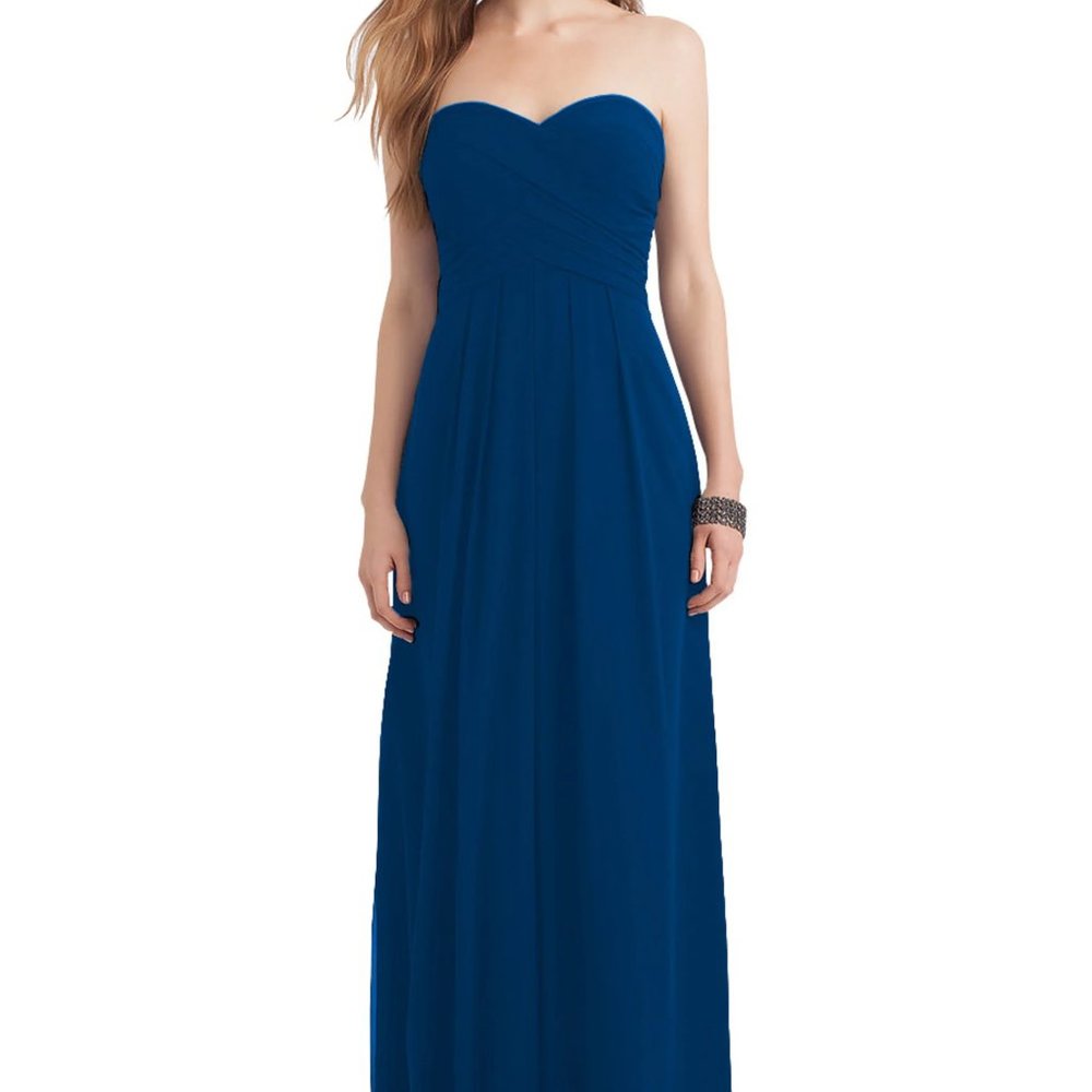 Bill Levkoff - Shiloh Chiffon Sweetheart Empire Dress Navy - Size 8
